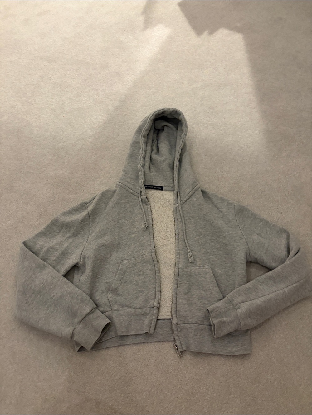 Brandy Cozy Gray Lined Zip Hoodie - OS